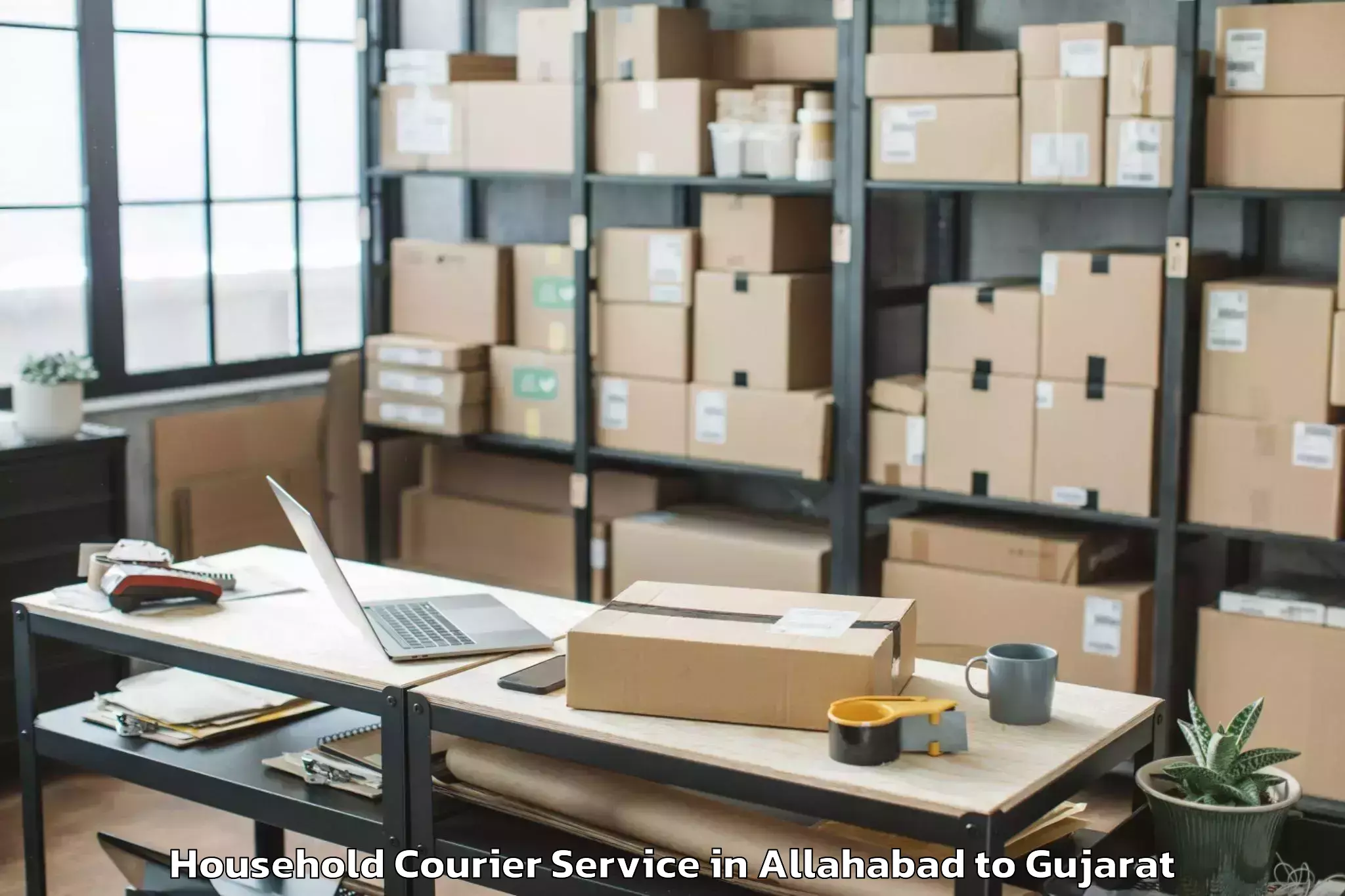 Book Allahabad to Rajpipla Household Courier Online